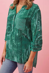 Caroline Morgan Rosetta Sequin Tie Dye Top