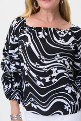 Joseph Ribkoff Wave Print Top