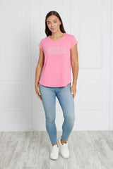 Caroline Morgan Beaded Vogue Tee
