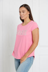 Caroline Morgan Beaded Vogue Tee