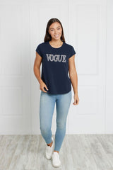 Caroline Morgan Beaded Vogue Tee