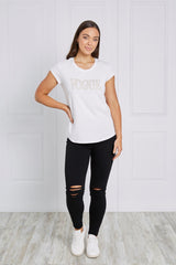 Caroline Morgan Beaded Vogue Tee