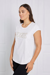 Caroline Morgan Beaded Vogue Tee