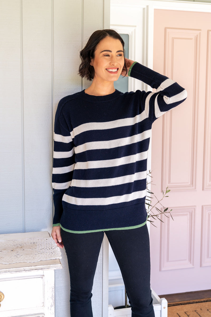 See Saw Cotton/Wool Breton Stripe Sweater