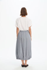Tirelli Pin Tuck Hem Gingham Skirt