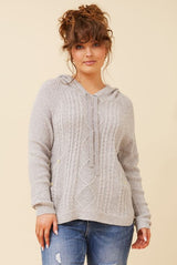 Caroline Morgan Hooded Cable Knit Jumper