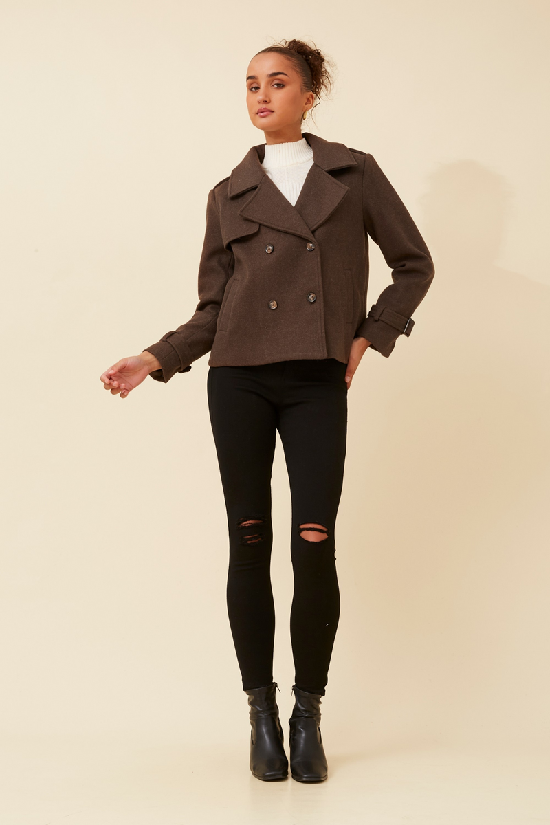 Caroline Morgan Crop Length Trench Jacket