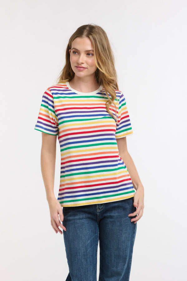 Basic 123 Crew Neck Stripe Tee