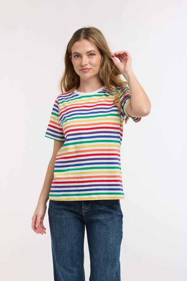 Basic 123 Crew Neck Stripe Tee