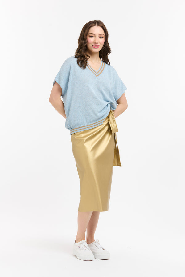 Urban Luxury Lurex Trim Knit Top