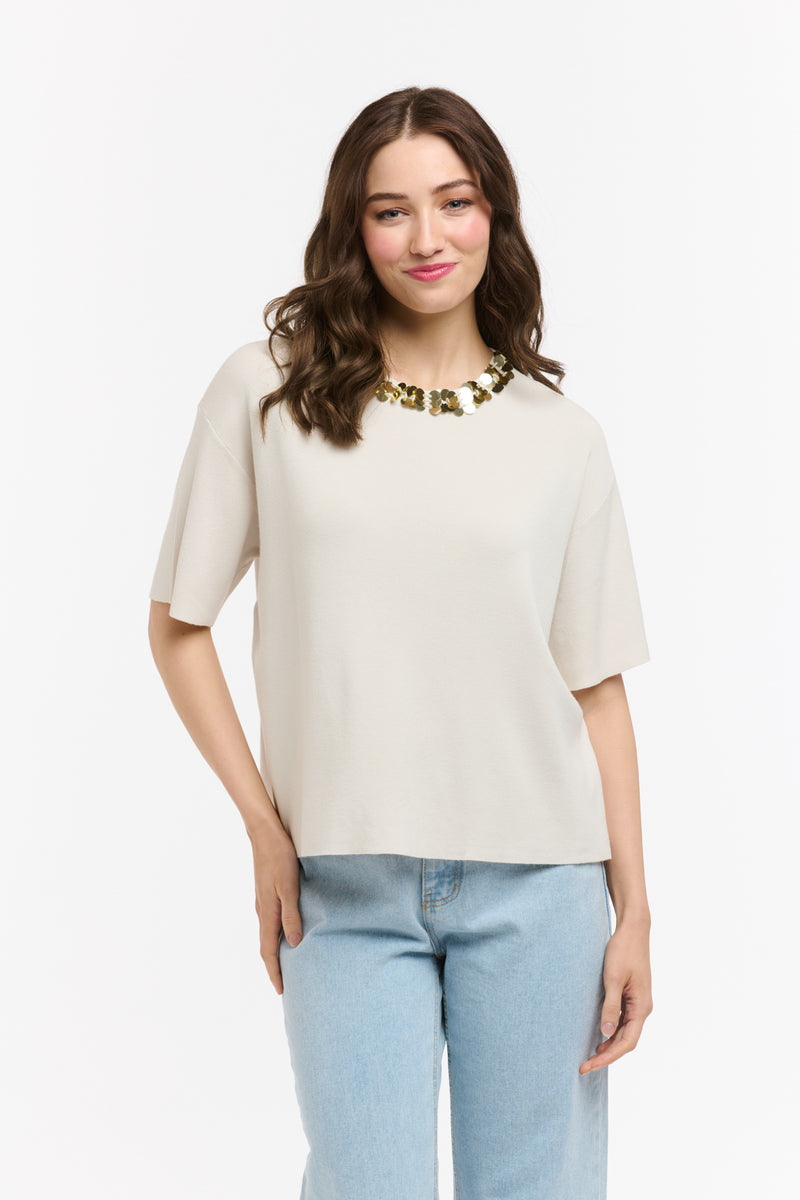 Urban Luxury Detail Sequin Top