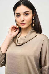 Joseph Ribkoff Satin Cowl Collar Top