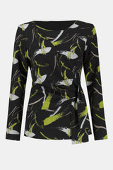 Joseph Ribkoff Sweater Knit Abstract Print Top