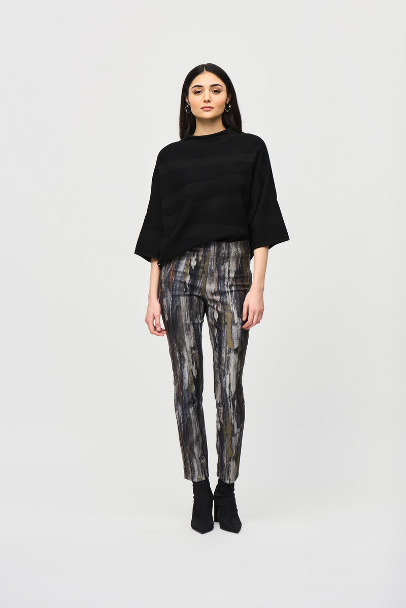 Joseph Ribkoff Abstract Print Classic Slim Pant