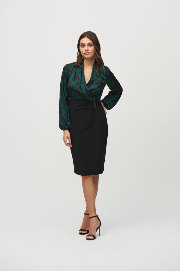 Joseph Ribkoff Satin Paisley Sheath Dress