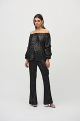 Joseph Ribkoff Glamorous Sequin Party Top