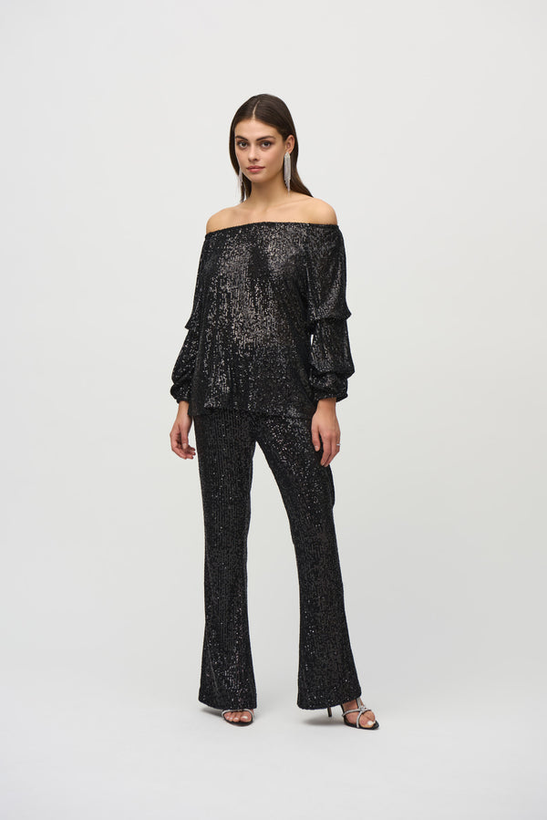 Joseph Ribkoff Glamorous Sequin Party Top