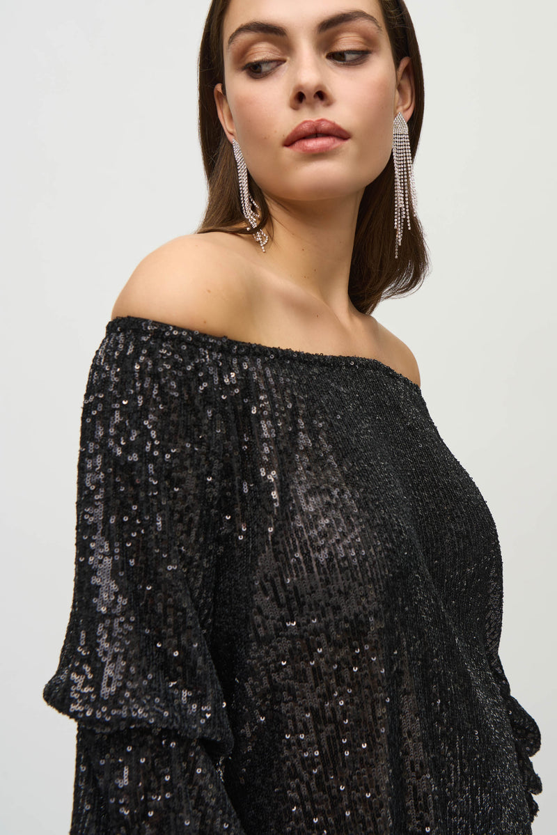 Joseph Ribkoff Glamorous Sequin Party Top