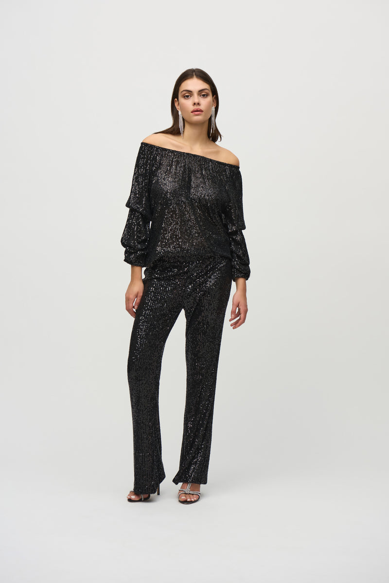 Joseph Ribkoff Glamorous Sequin Party Top
