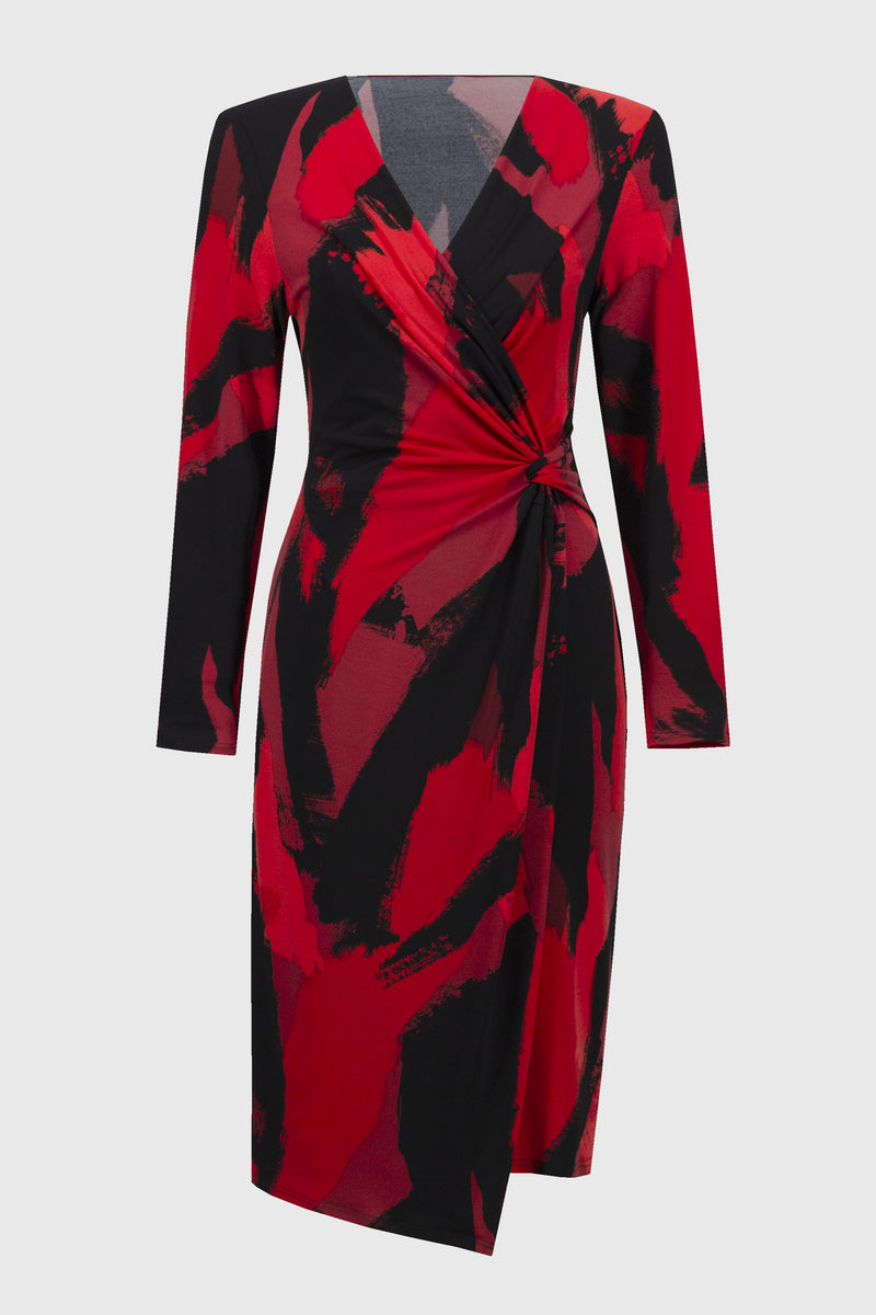 Joseph Ribkoff Abstract Print Wrap Dress