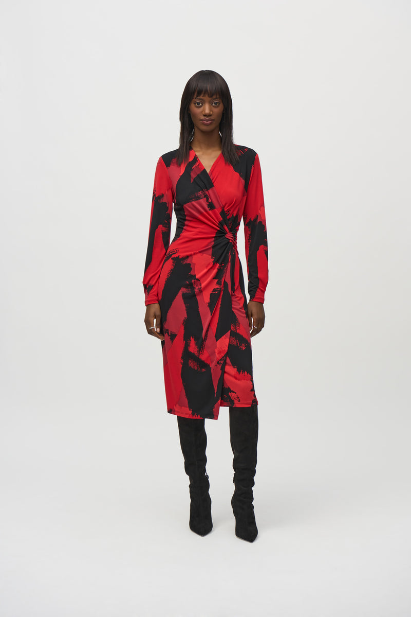 Joseph Ribkoff Abstract Print Wrap Dress