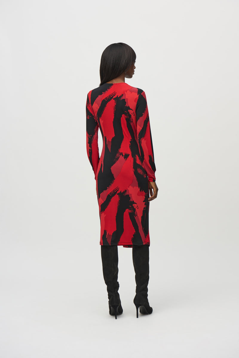 Joseph Ribkoff Abstract Print Wrap Dress