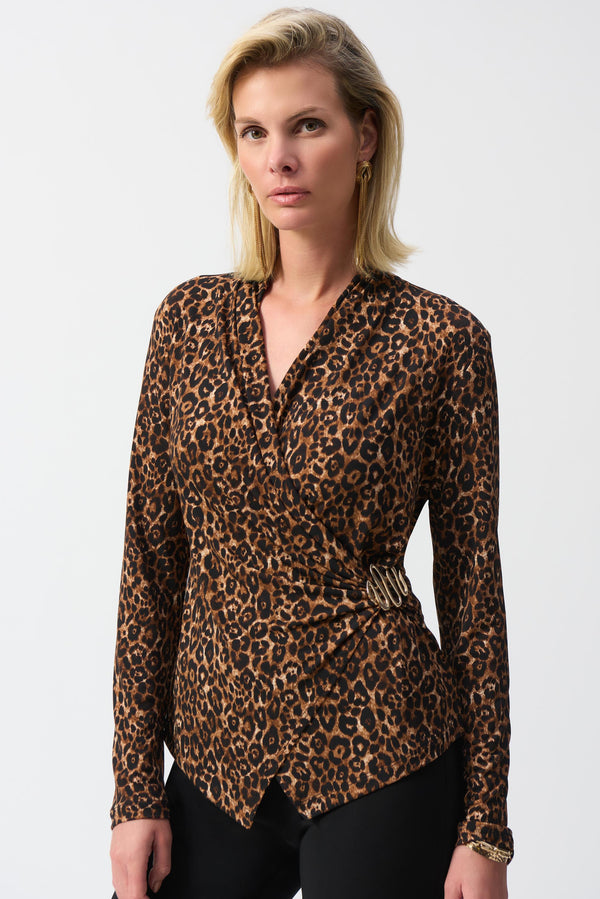 Joseph Ribkoff Animal Print Fitted Top