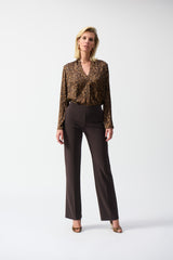 Joseph Ribkoff Satin Animal Print Top