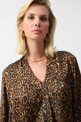 Joseph Ribkoff Satin Animal Print Top