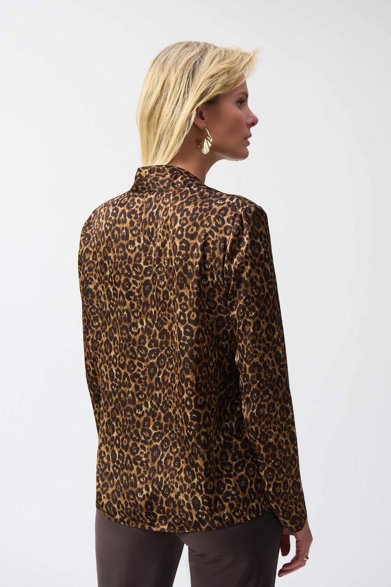 Joseph Ribkoff Satin Animal Print Top