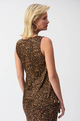 Joseph Ribkoff Satin Animal Print Top