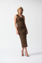 Joseph Ribkoff Satin Animal Print Top