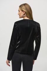 Joseph Ribkoff Leatherette Rhinestone Jacket