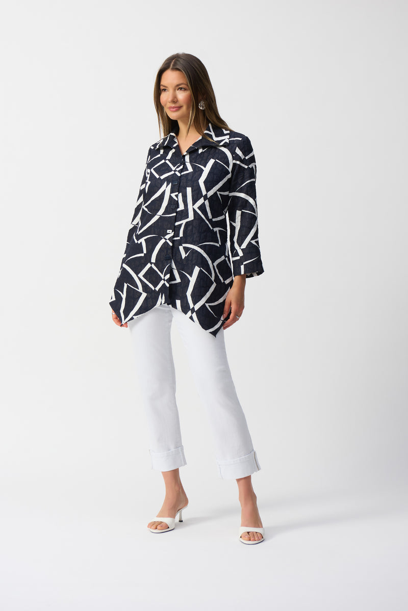 Joseph Ribkoff Jacquard Abstract Print Jacket