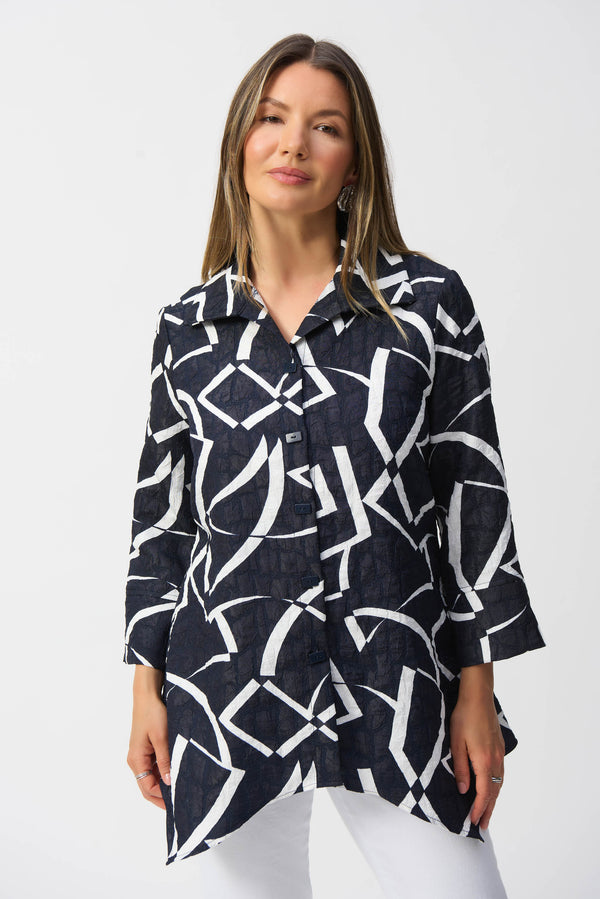 Joseph Ribkoff Jacquard Abstract Print Jacket