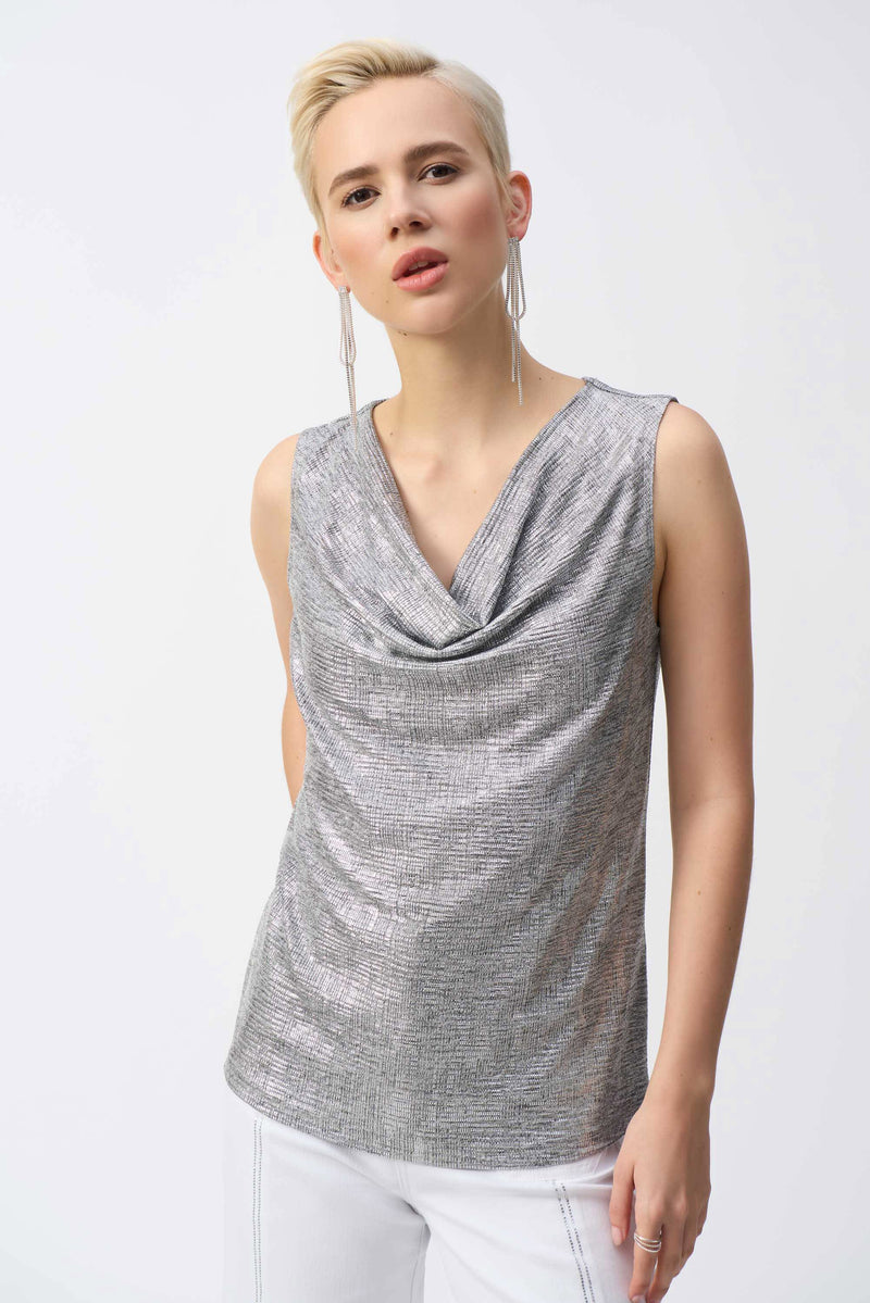 Joseph Ribkoff Foiled Melange Knit Top