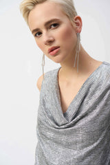 Joseph Ribkoff Foiled Melange Knit Top
