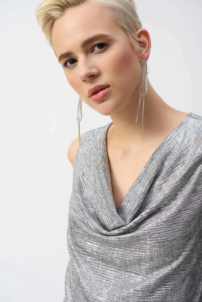 Joseph Ribkoff Foiled Melange Knit Top