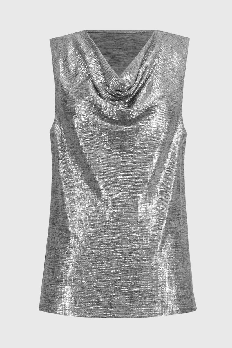Joseph Ribkoff Foiled Melange Knit Top