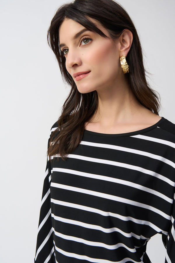 Joseph Ribkoff Stripe Print Fitted Top