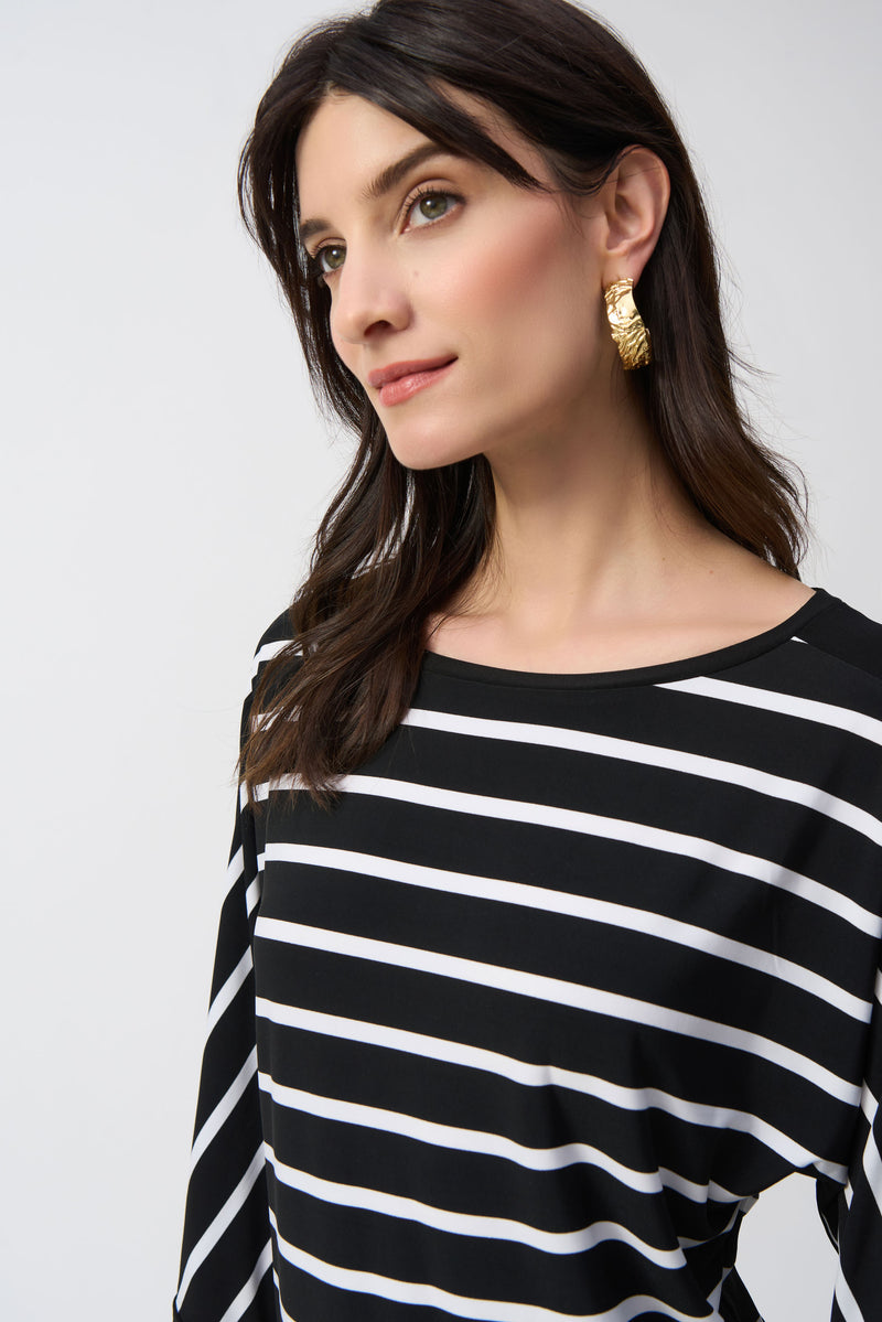 Joseph Ribkoff Stripe Print Fitted Top