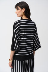 Joseph Ribkoff Stripe Print Fitted Top
