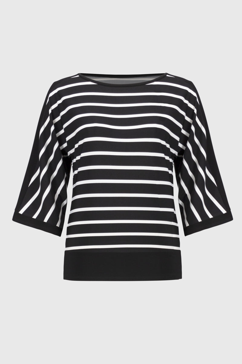 Joseph Ribkoff Stripe Print Fitted Top