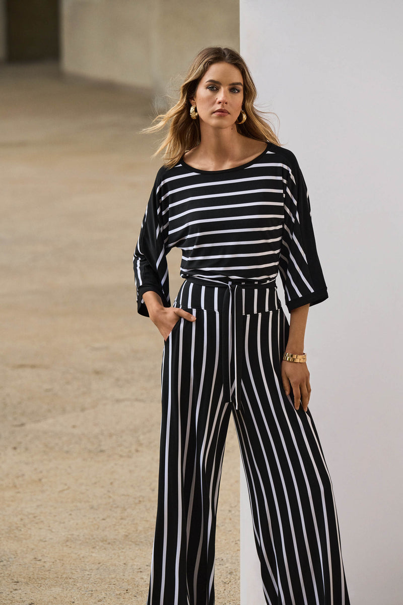Joseph Ribkoff Stripe Print Fitted Top