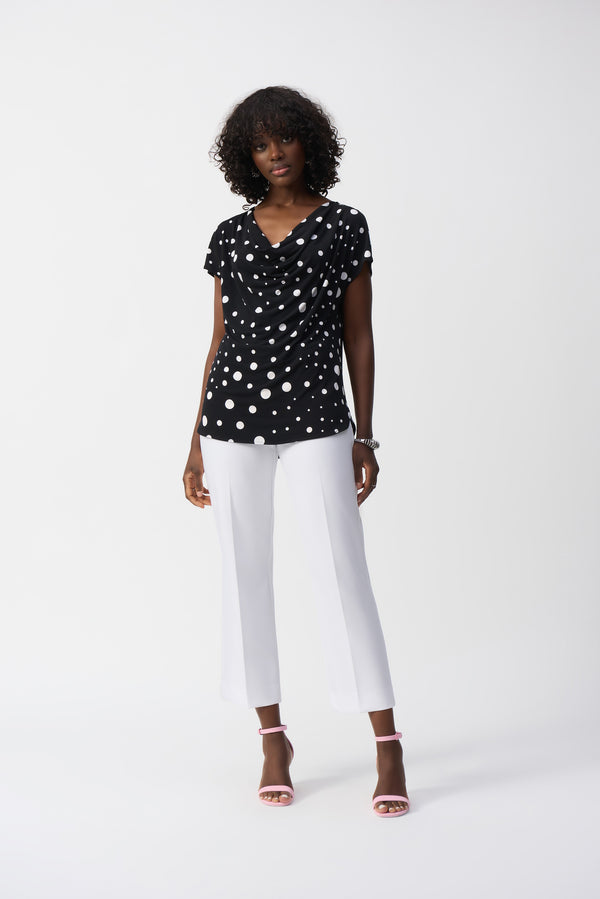 Joseph Ribkoff Dot Print Short Sleeve Top