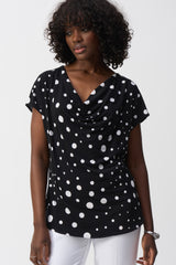 Joseph Ribkoff Dot Print Short Sleeve Top