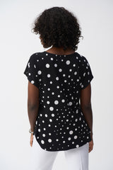 Joseph Ribkoff Dot Print Short Sleeve Top