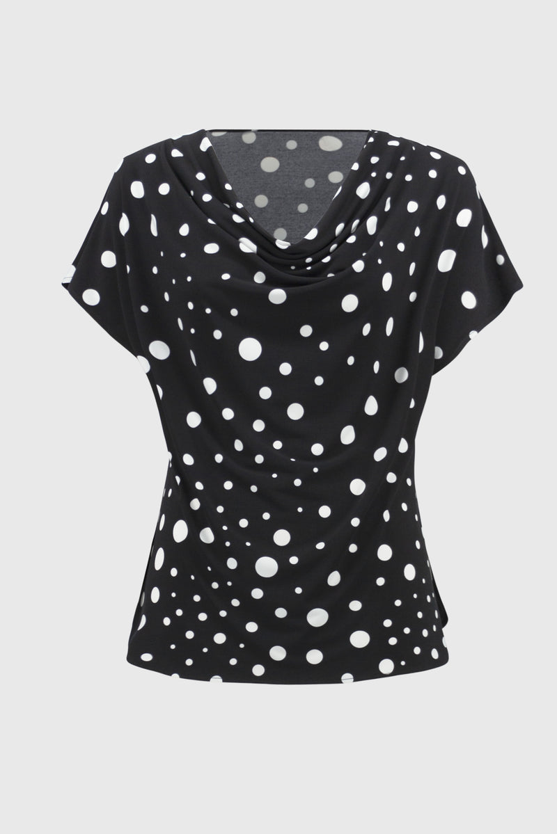 Joseph Ribkoff Dot Print Short Sleeve Top