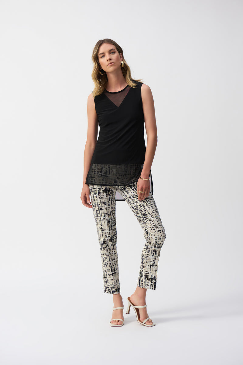 Joseph Ribkoff Abstract Print Slim Fit Pant