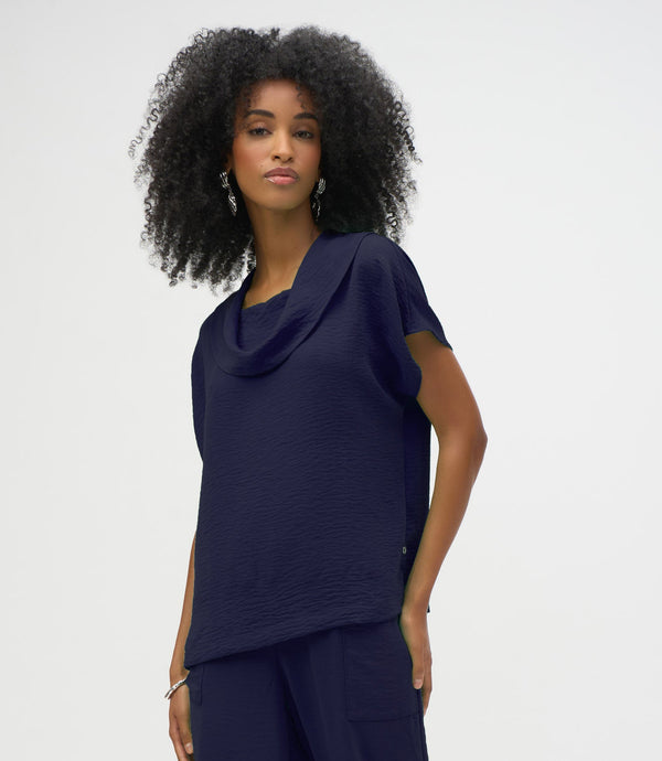 Joseph Ribkoff Gauze Cowl Neck Straight Top